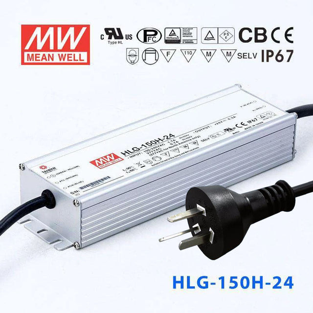 Mean Well S-HLG-150H-24 Power Supply 150W 24V with AU/NZ plug