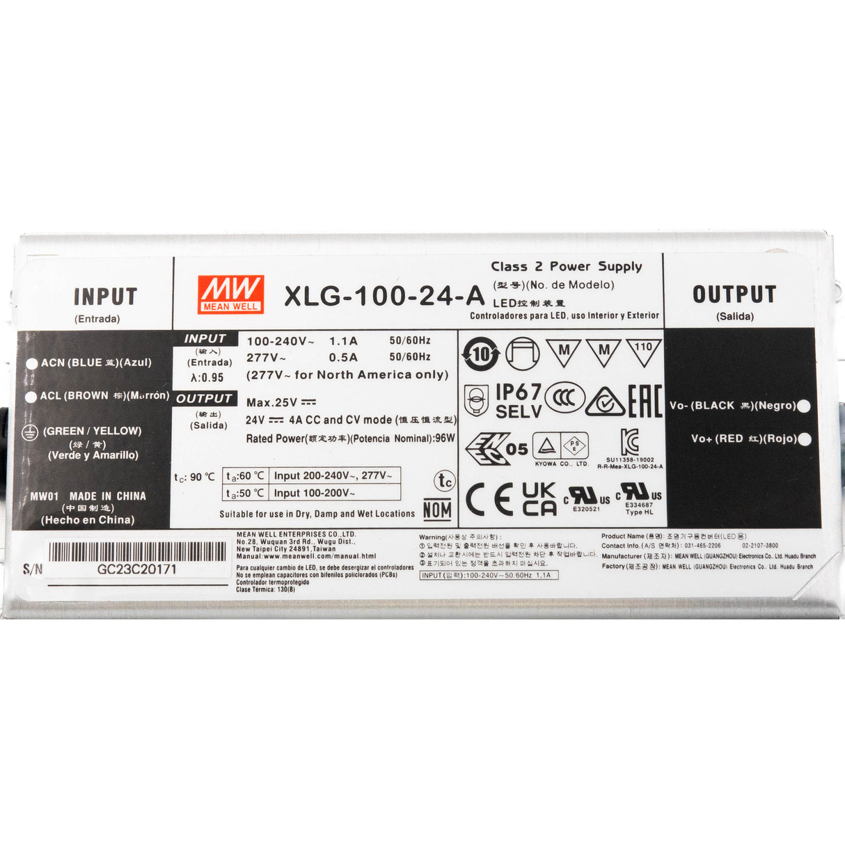 Mean Well XLG-100-24-A Power Supply 100W 24V - Adjustable - PHOTO 1