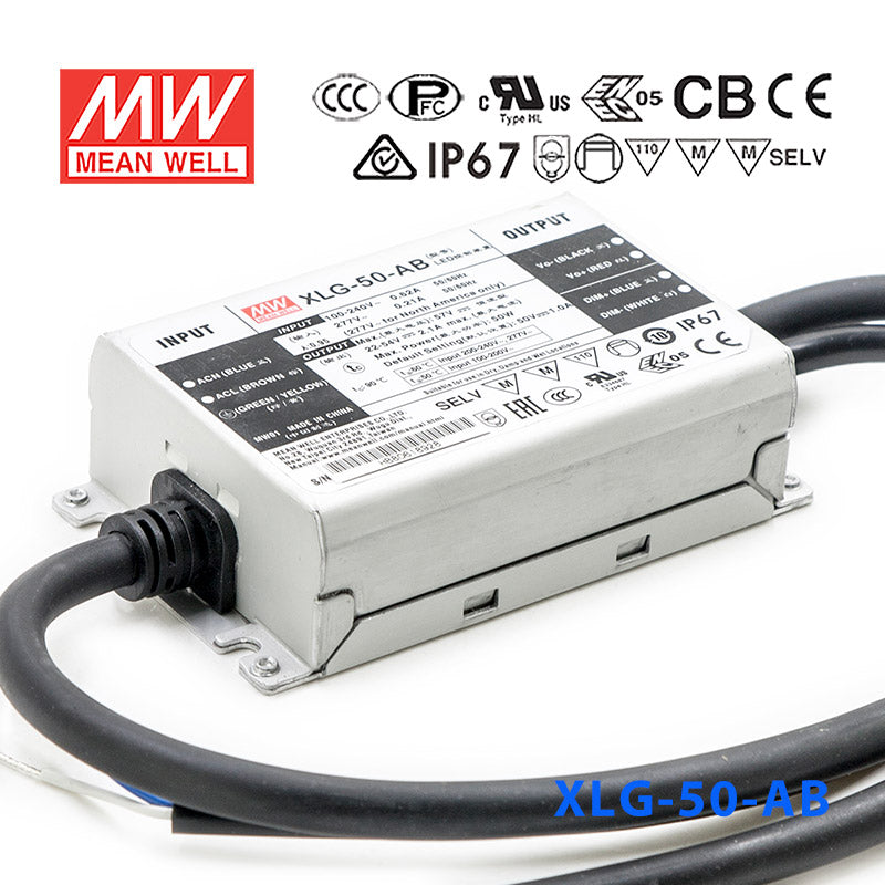 Mean Well XLG-50-AB Power Supply 50W 1A - Adjustable and Dimmable