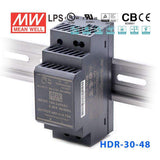 Mean Well HDR-30-48 Ultra Slim Step Shape Power Supply 30W 48V - DIN Rail
