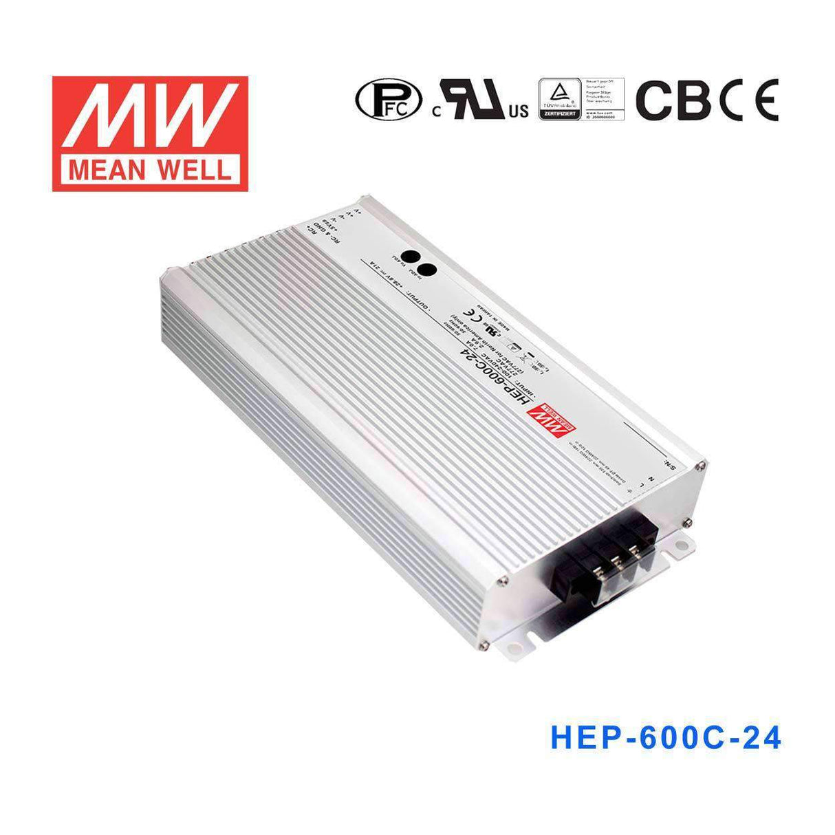 Mean Well HEP-600C-24 Battery Chargers 600W 28.8V 21A - 3 Stage W/PFC